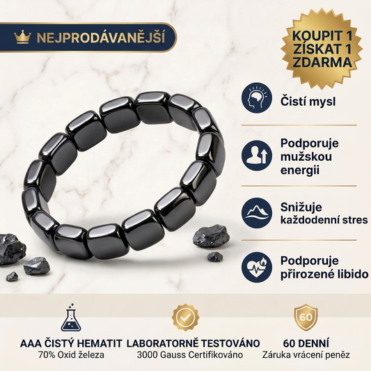 HARMIA® – Magnetický Hematitový Náramek